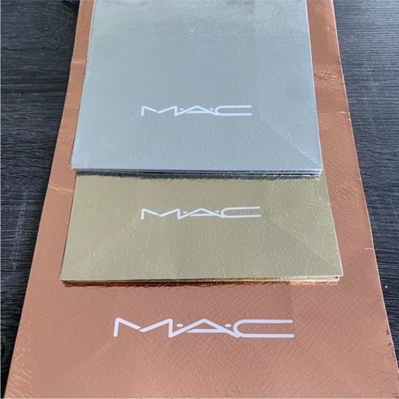 NEW LOT/3 MAC Cosmetics Metallic Paper Gift Bag Set Gift Bags Shopping Tote Bags - Picture 2 of 3